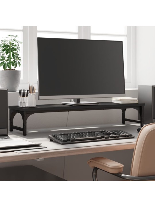 Stojan na monitor černý 85 x 23 x 15,5 cm kompozitní dřevo