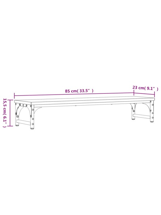 Stojan na monitor kouřový dub 85x23x15,5 cm kompozitní dřevo