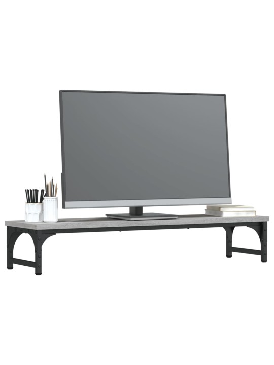 Stojan na monitor šedý sonoma 85x23x15,5 cm kompozitní dřevo