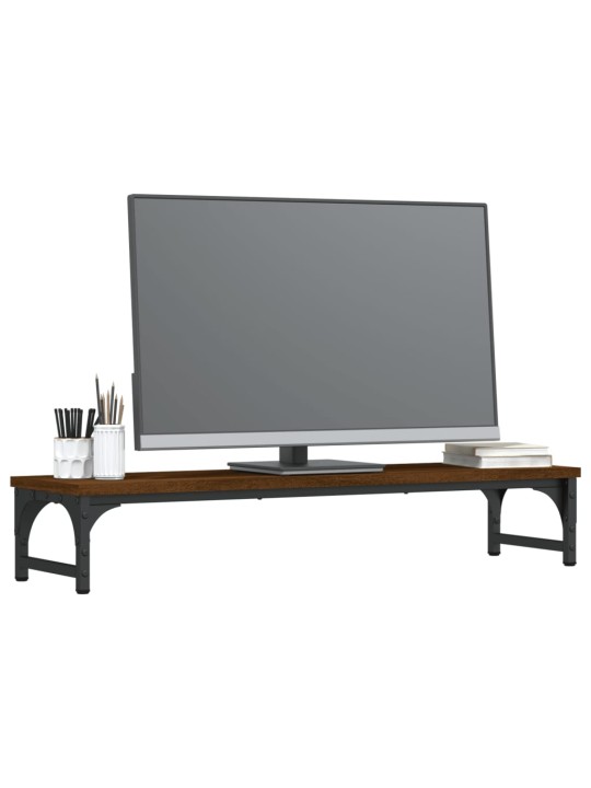 Stojan na monitor hnědý dub 85 x 23 x 15,5 cm kompozitní dřevo