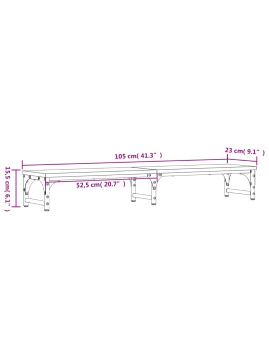 Stojan na monitor kouřový dub 105x23x15,5 cm kompozitní dřevo
