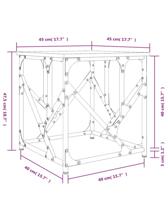 Konferenční stolek kouřový dub 45x45x47,5 cm kompozitní dřevo