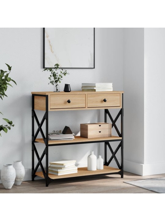 Konzolový stolek dub sonoma 75 x 28 x 75 cm kompozitní dřevo