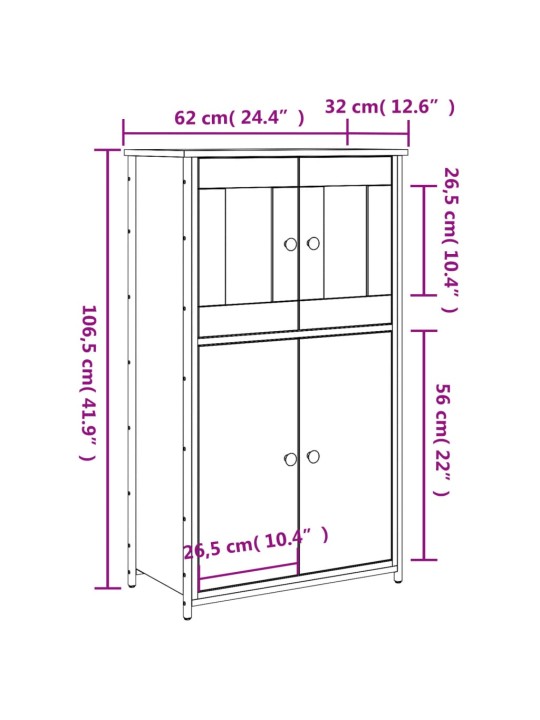 Skříň highboard černá 62 x 32 x 106,5 cm kompozitní dřevo