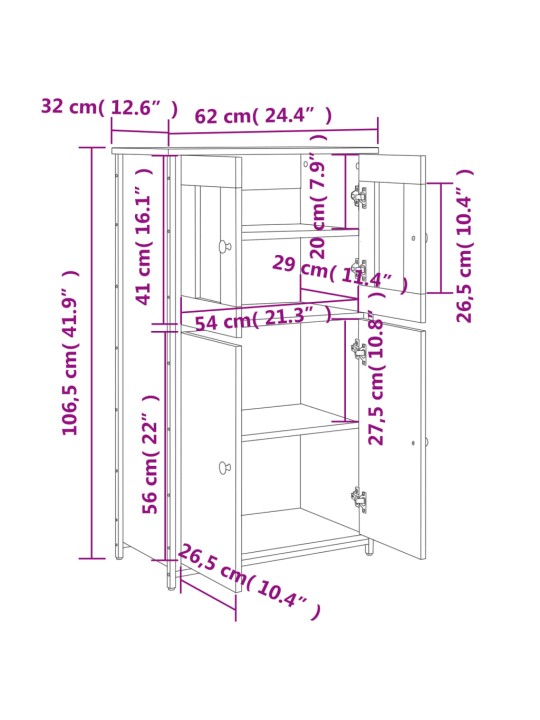 Skříň highboard dub sonoma 62 x 32 x 106,5 cm kompozitní dřevo