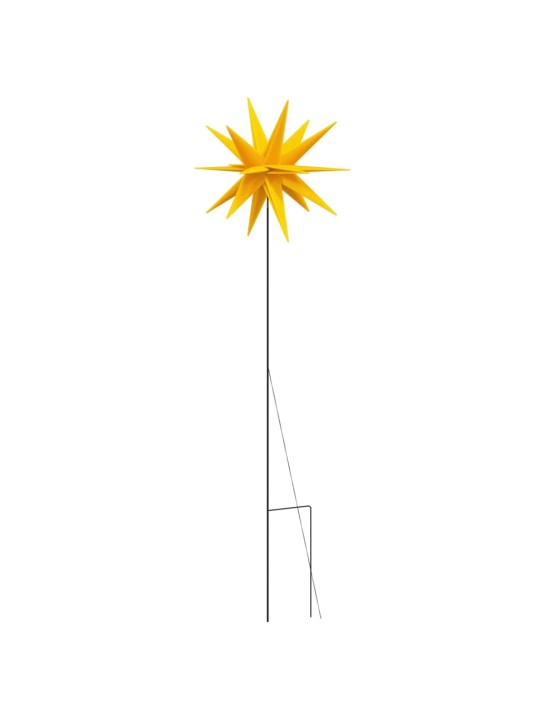 Svítící vánoční hvězda s hrotem a LED skládací žlutá 57 cm