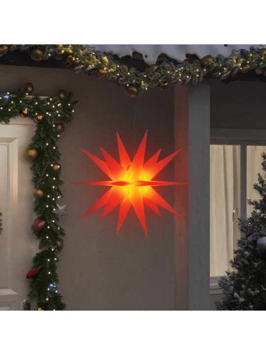 Svítící vánoční hvězda s LED skládací červená 100 cm