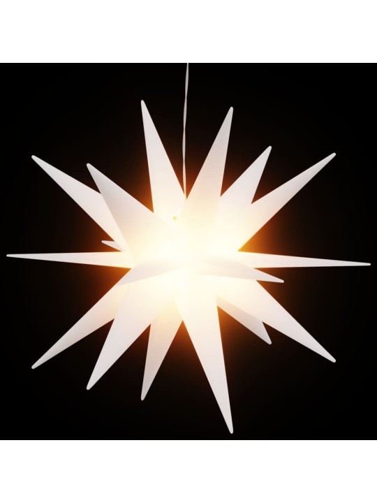 Svítící vánoční hvězda s LED skládací bílá 100 cm