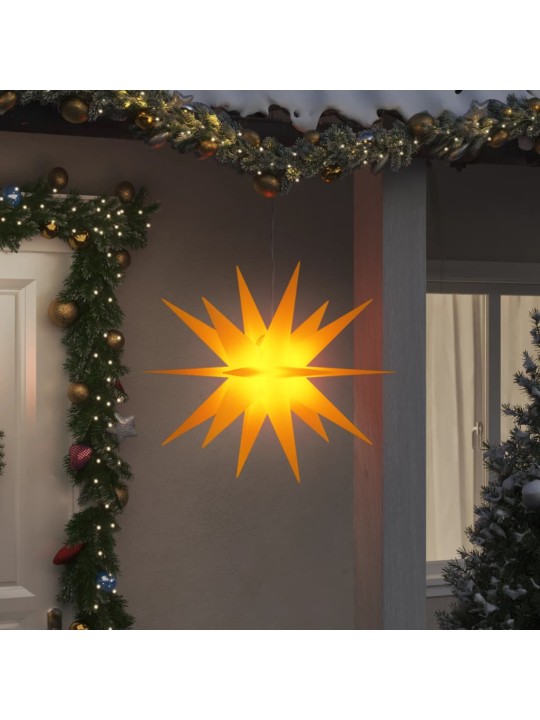 Svítící vánoční hvězda s LED skládací žlutá 100 cm