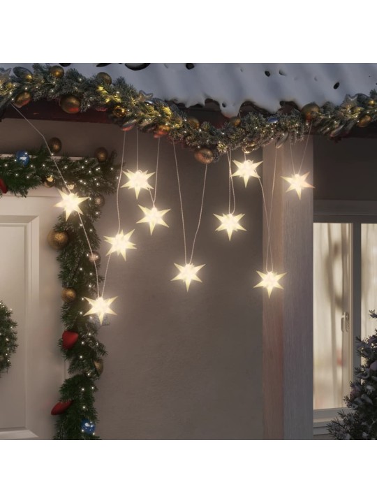 Svítící vánoční hvězdy s LED 10 ks bílé 10 cm