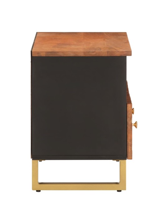 TV skříňka hnědá a černá 70 x 33,5 x 46 cm masivní mangovník