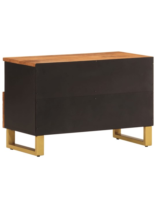 TV skříňka hnědá a černá 70 x 33,5 x 46 cm masivní mangovník