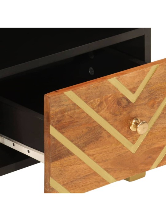 TV skříňka hnědá a černá 70 x 33,5 x 46 cm masivní mangovník