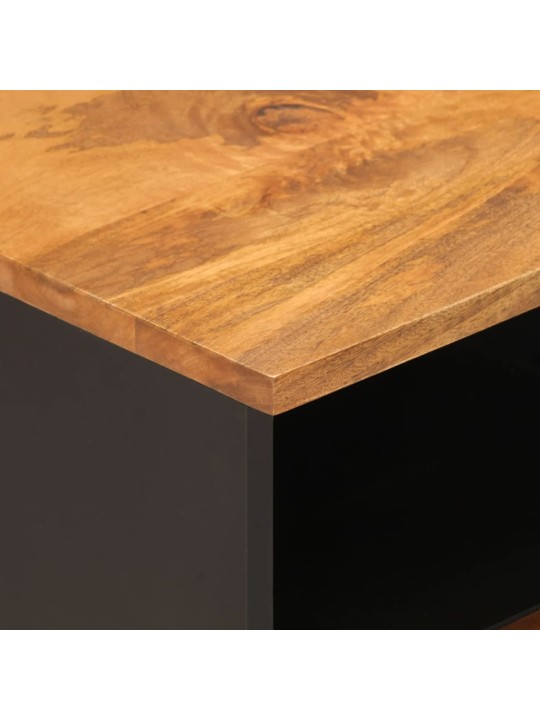 TV skříňka hnědá a černá 70 x 33,5 x 46 cm masivní mangovník