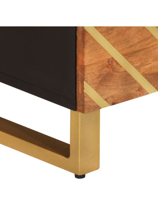 TV skříňka hnědá a černá 70 x 33,5 x 46 cm masivní mangovník