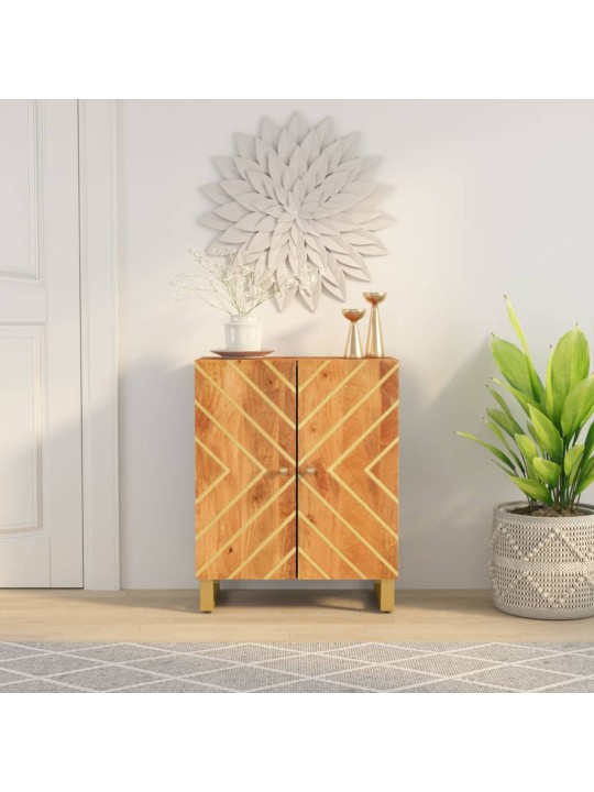 Odkládací skříňka hnědá a černá 60x33,5x75 cm masivní mangovník