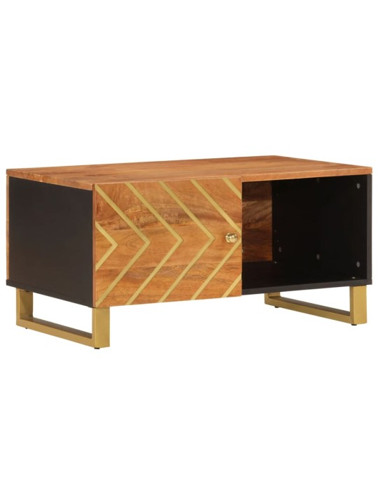 Konferenční stolek hnědý a černý 80x50x40 cm masivní mangovník