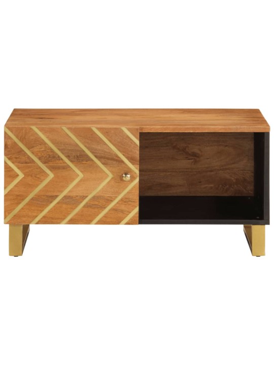 Konferenční stolek hnědý a černý 80x50x40 cm masivní mangovník