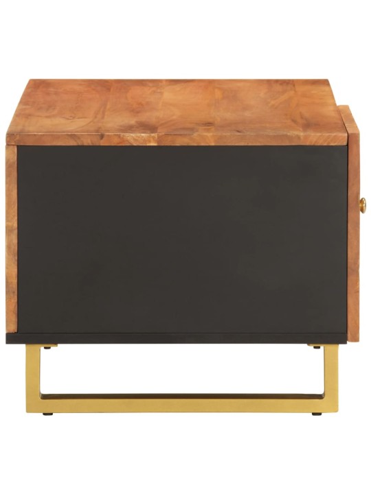 Konferenční stolek hnědý a černý 80x50x40 cm masivní mangovník