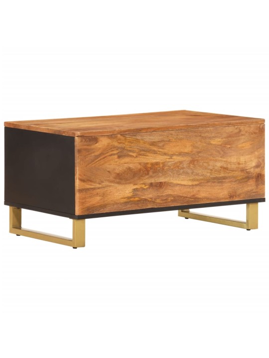 Konferenční stolek hnědý a černý 80x50x40 cm masivní mangovník