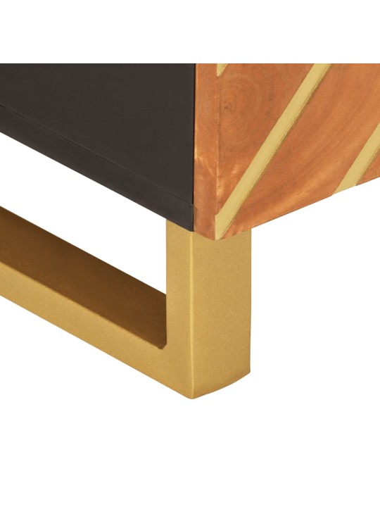 Konferenční stolek hnědý a černý 80x50x40 cm masivní mangovník