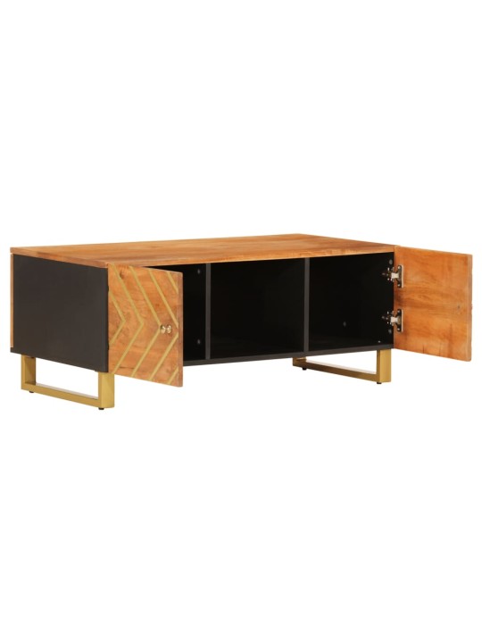 Konferenční stolek hnědý a černý 100x54x40 cm masivní mangovník