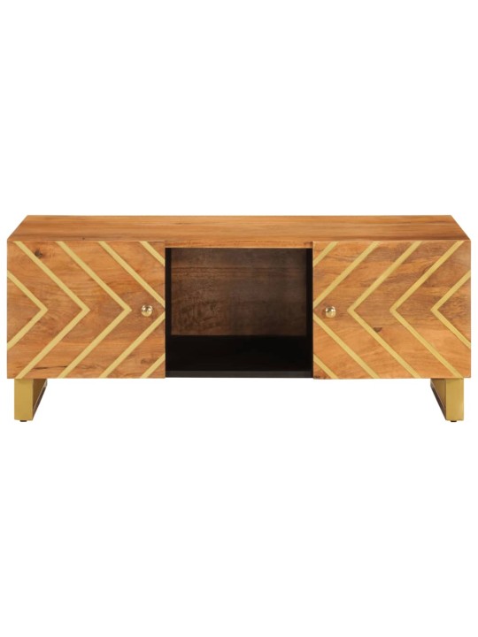 Konferenční stolek hnědý a černý 100x54x40 cm masivní mangovník
