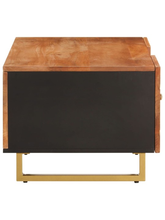 Konferenční stolek hnědý a černý 100x54x40 cm masivní mangovník