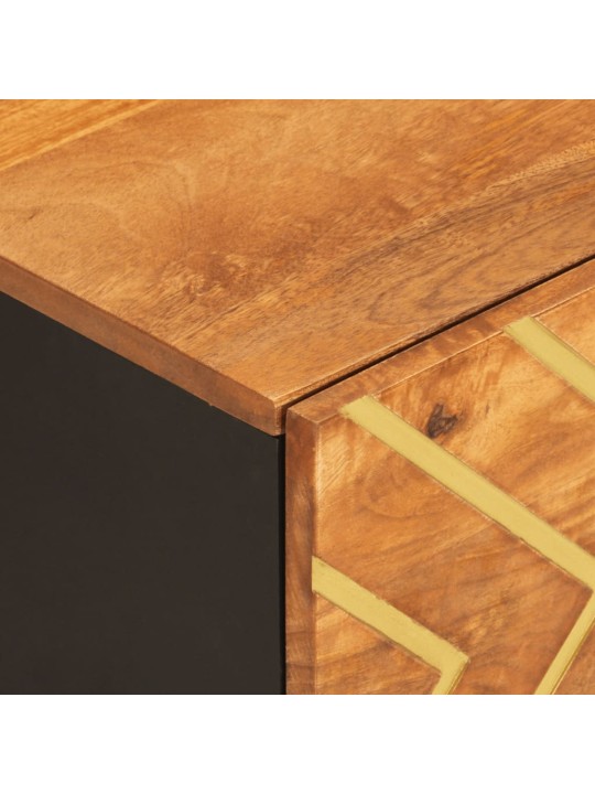 Konferenční stolek hnědý a černý 100x54x40 cm masivní mangovník