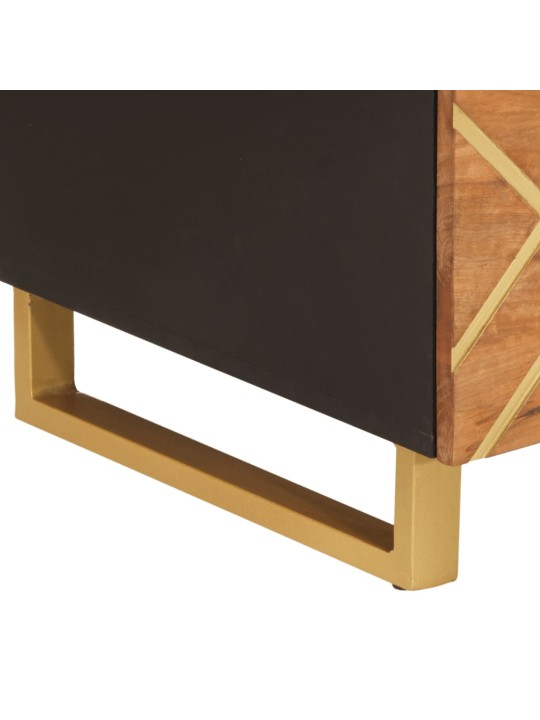 Konferenční stolek hnědý a černý 100x54x40 cm masivní mangovník