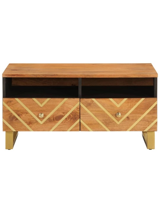 Konferenční stolek hnědý a černý 80x54x40 cm masivní mangovník