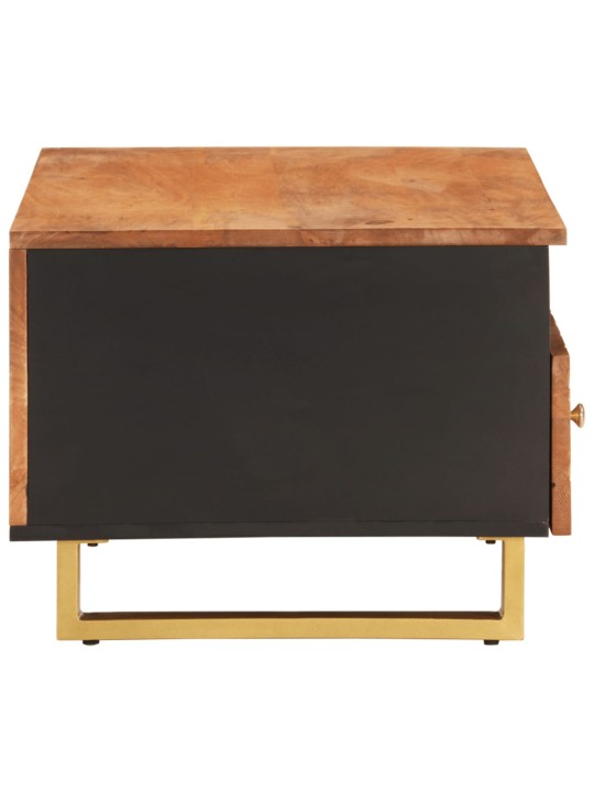Konferenční stolek hnědý a černý 80x54x40 cm masivní mangovník