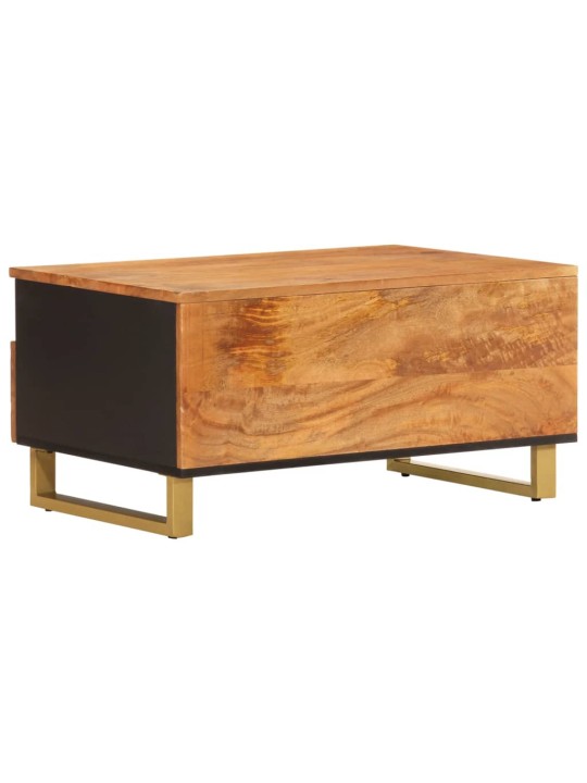 Konferenční stolek hnědý a černý 80x54x40 cm masivní mangovník