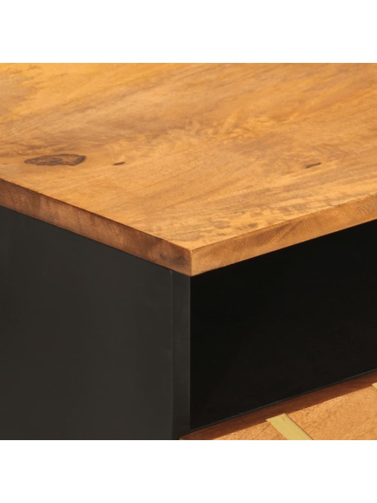 Konferenční stolek hnědý a černý 80x54x40 cm masivní mangovník