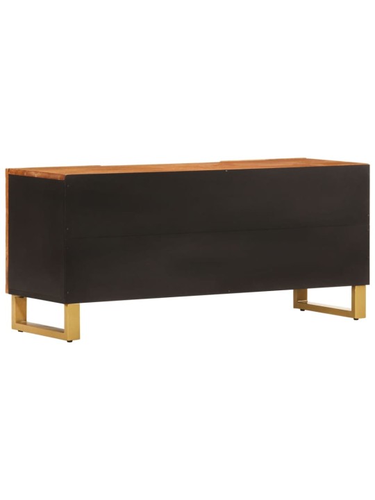 TV skříňka hnědá a černá 105 x 33,5 x 46 cm masivní mangovník