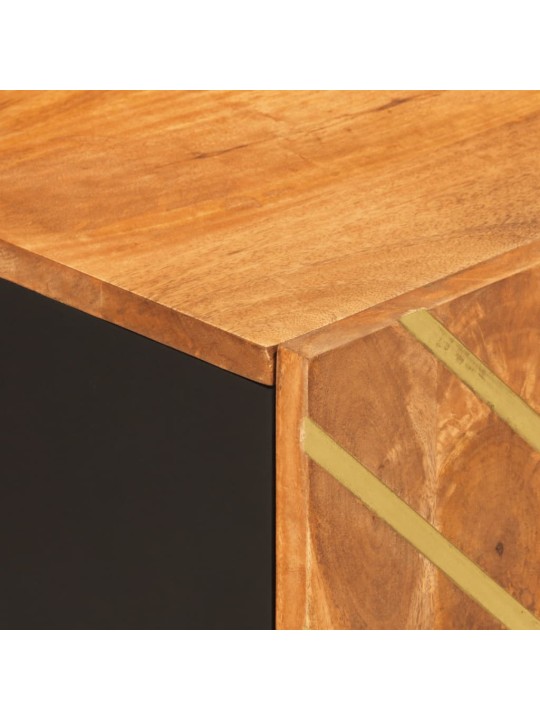 TV skříňka hnědá a černá 105 x 33,5 x 46 cm masivní mangovník