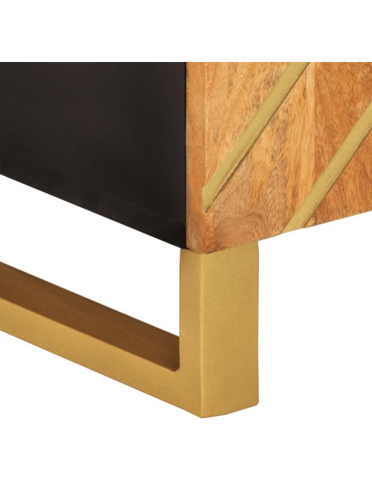 TV skříňka hnědá a černá 105 x 33,5 x 46 cm masivní mangovník