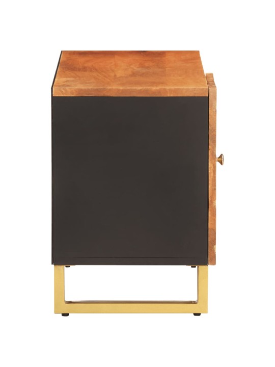 TV skříňka hnědá a černá 80 x 31,5 x 46 cm masivní mangovník