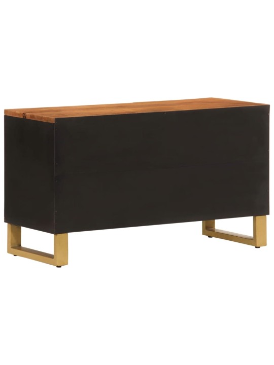 TV skříňka hnědá a černá 80 x 31,5 x 46 cm masivní mangovník