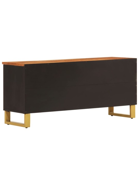 TV skříňka hnědá a černá 100 x 33,5 x 46 cm masivní mangovník