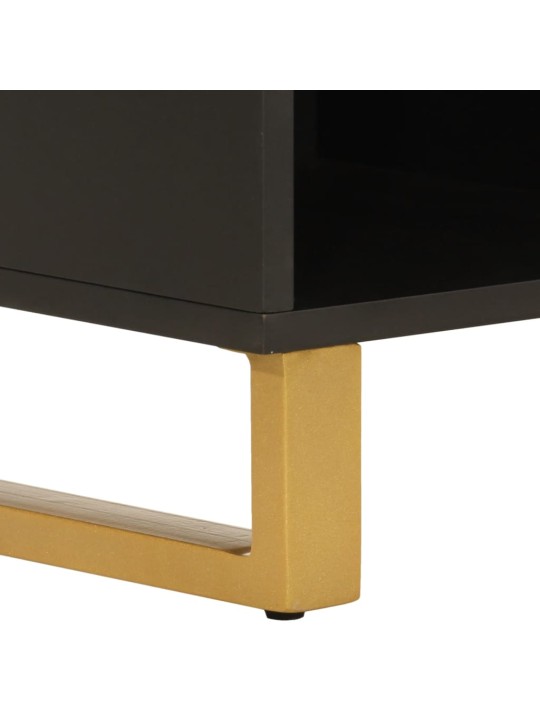 TV skříňka hnědá a černá 100 x 33,5 x 46 cm masivní mangovník