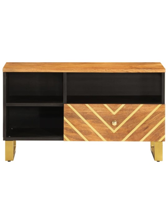 TV skříňka hnědá a černá 80 x 33,5 x 46 cm masivní mangovník