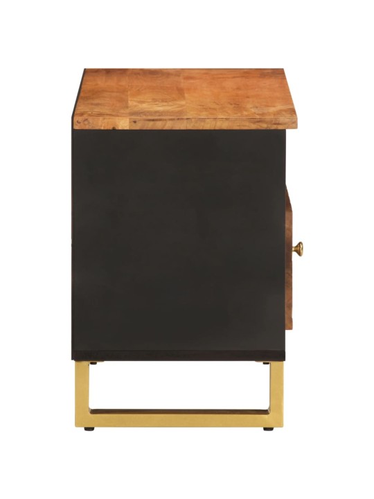 TV skříňka hnědá a černá 80 x 33,5 x 46 cm masivní mangovník
