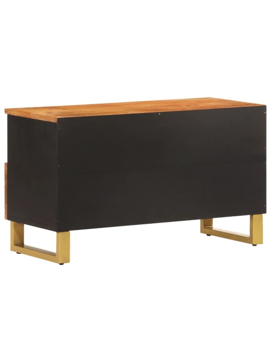 TV skříňka hnědá a černá 80 x 33,5 x 46 cm masivní mangovník