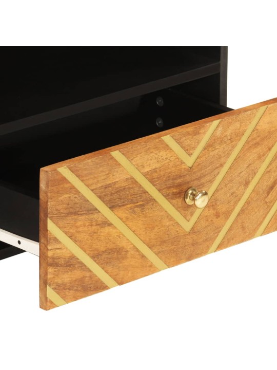 TV skříňka hnědá a černá 80 x 33,5 x 46 cm masivní mangovník