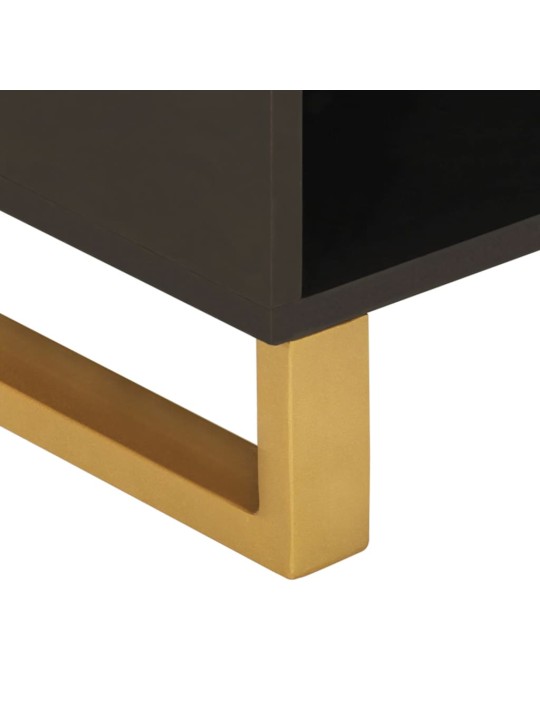 TV skříňka hnědá a černá 80 x 33,5 x 46 cm masivní mangovník