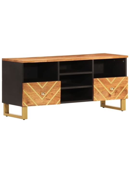 TV skříňka hnědá a černá 100 x 33,5 x 46 cm masivní mangovník