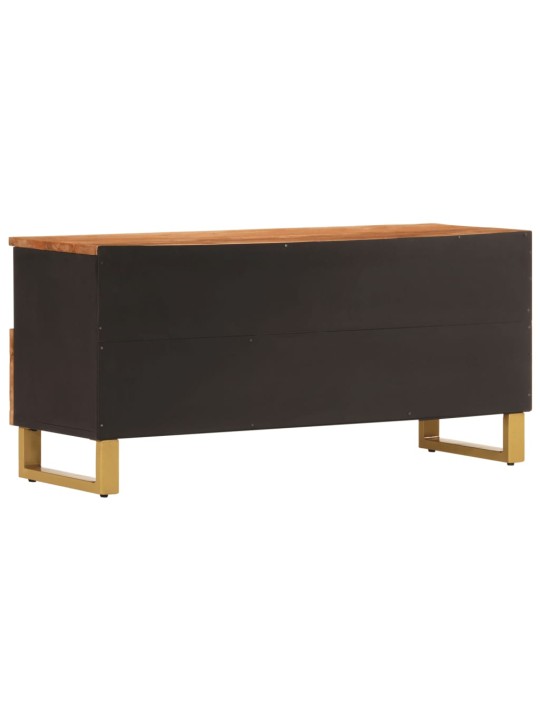 TV skříňka hnědá a černá 100 x 33,5 x 46 cm masivní mangovník