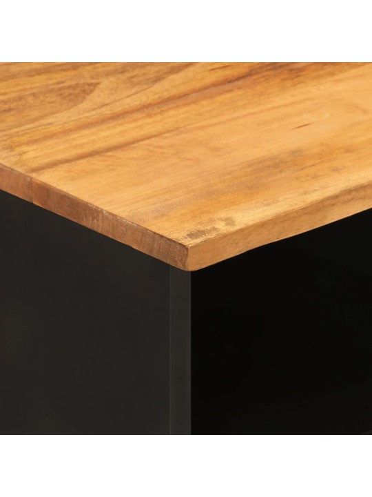 TV skříňka hnědá a černá 100 x 33,5 x 46 cm masivní mangovník