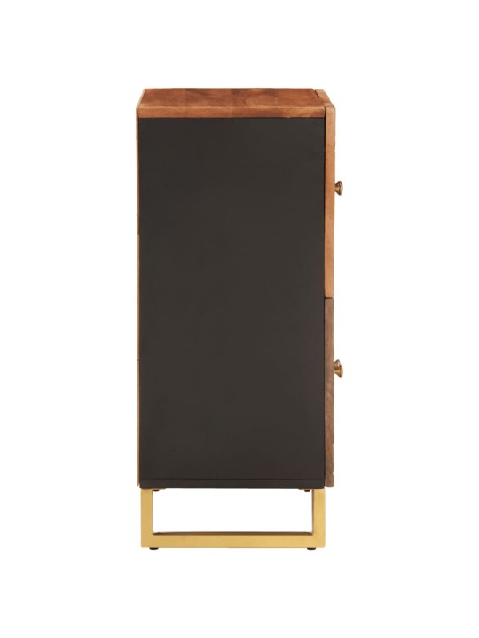 Odkládací skříňka hnědá a černá 60x33,5x75 cm masivní mangovník